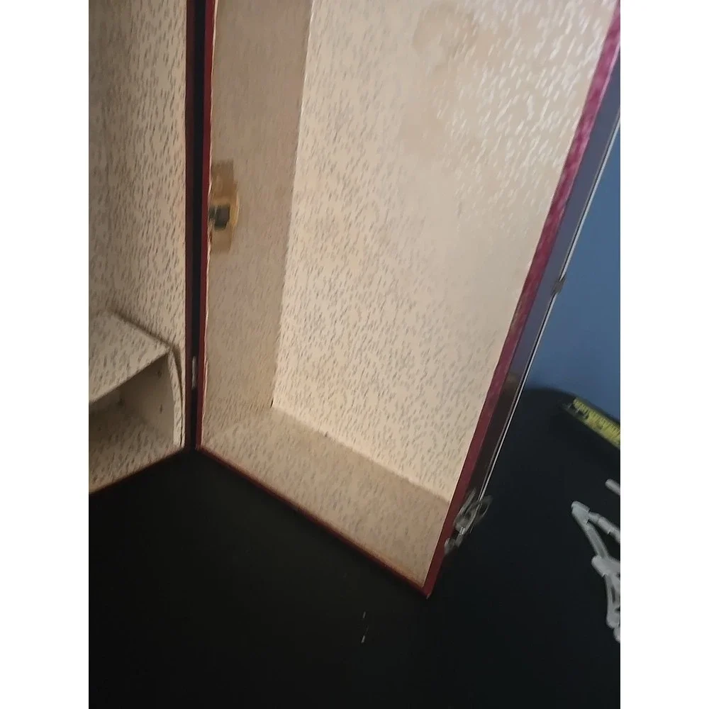 Vintage Red Metal Latch Hinged Doll Trunk Wardrobe 16